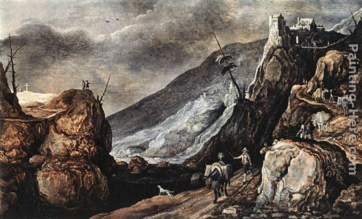 Joos De Momper Landscape with the Temptation of Christ